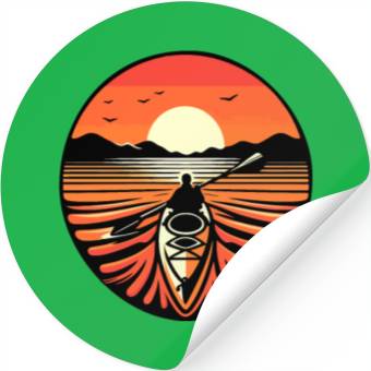 Discover Kayak Sunset Stickers