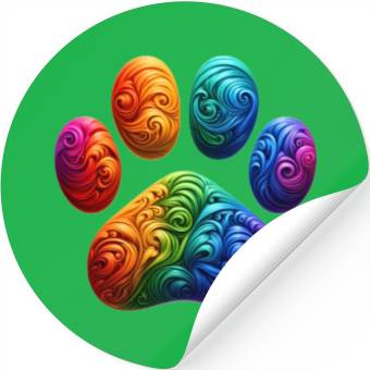 Discover Colorful Paw Prints Edition Stickers