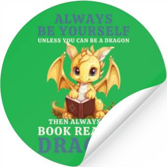 Discover "Always Be Yourself" - Book Reading Yellow Dragon Stickers