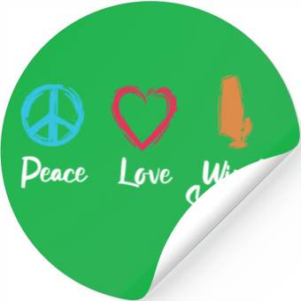 Discover Peace Love Wind Surfing Stickers