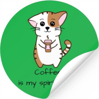 Discover cat coffee Stickers