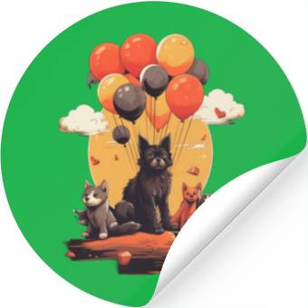 Discover Cats, Dogs & Balloons Stickers