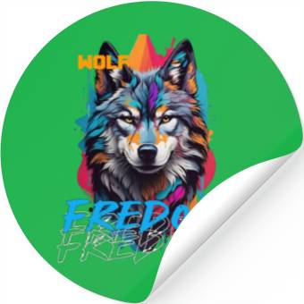 Discover Incredible wolf face street Stickers