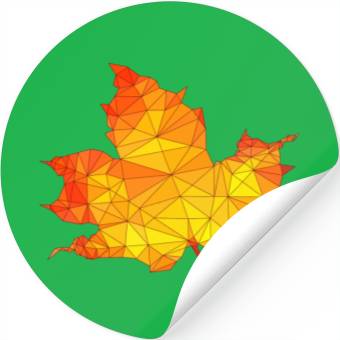 Discover Polygonal Autumn Maple Tree Leaf Poly Art Stickers