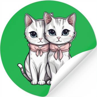 Discover there are two kittens Stickers