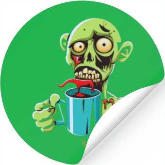 Discover green zombie Stickers