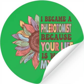 Discover Phlebotomist Rainbow Leopard Print Face Stickers