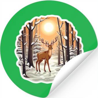 Discover Deer in Forest Stickers