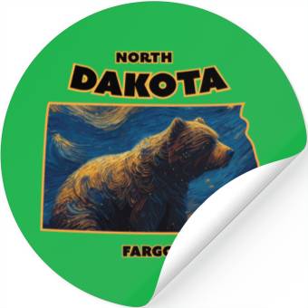 Discover North Dakota - Bear Stickers