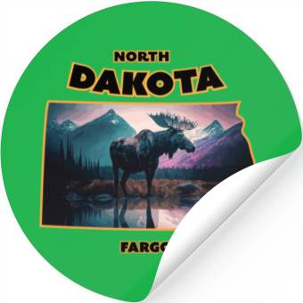 Discover North Dakota - Moose Stickers