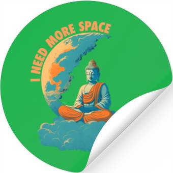 Discover i need more space buddha Stickers