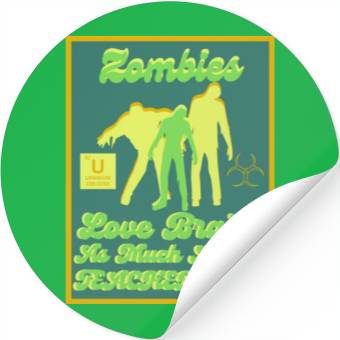 Discover Zombies Loves Brains Teachers Stickers