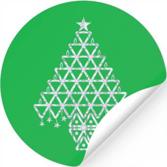Discover Silver Christmas Symbolic tree Stickers