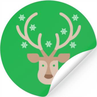 Discover Reindeer Head With Snowflakes Stickers