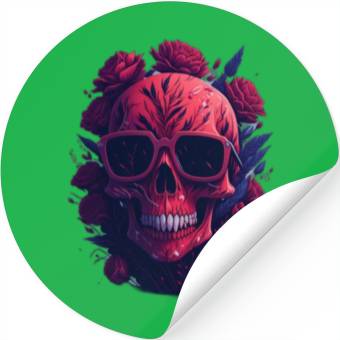 Discover red skull Stickers