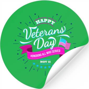 Discover Text Veterans day Stickers