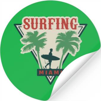 Discover Surfing Miami Stickers