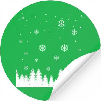 Discover Snowflakes And Pine Trees Stickers