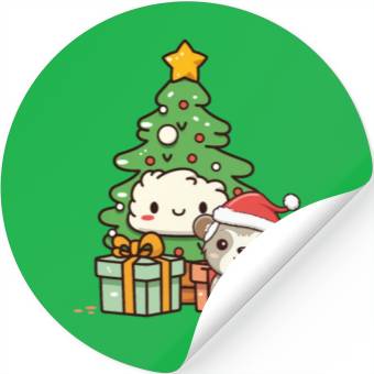 Discover Cute Sloth with Christmas Tree Stickers