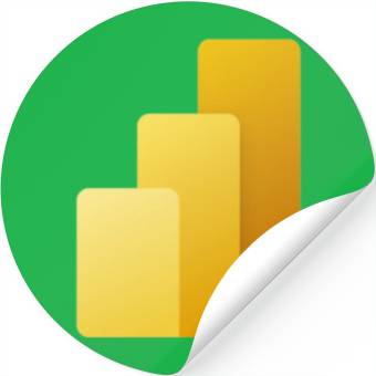 Discover Power BI Logo, business intelligence software Stickers