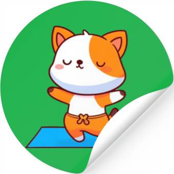 Discover Zen Kitty Yoga Stickers
