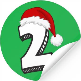 Discover Number 2 Second Birthday - Christmas Two Stickers