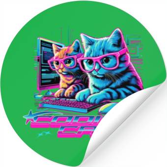 Discover Coding Cats Programmer Stickers