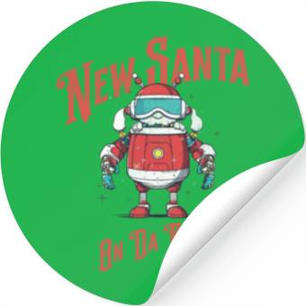 Discover Funny Robot Santa Stickers