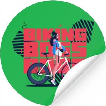 Discover Biking Boss Babe Stickers