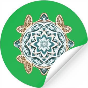 Discover Sea Turtle Mandala Art Stickers