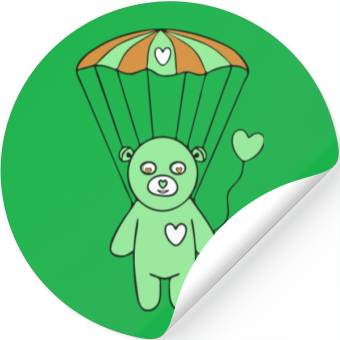 Discover Teddy Bear - The Green Skydiver Stickers