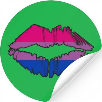 Discover Bisexual Pride Flag LGBTQ Lips Stickers