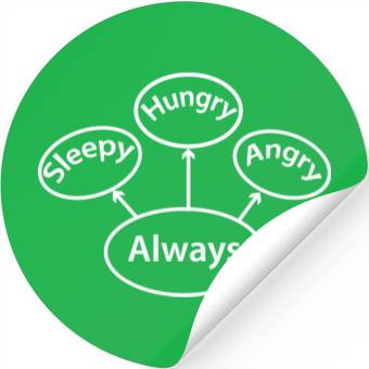 Discover Always Sleepy Hungry Angry Stickers