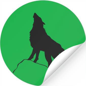 Discover Howling Wolf Silhouette Stickers