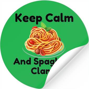 Discover Keep Calm And Spaghetti Clamp Stickers