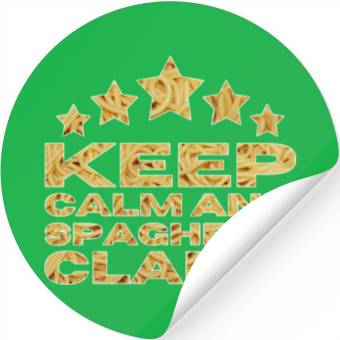 Discover Keep Calm And Spaghetti Clamp Stickers
