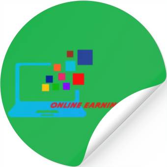 Discover online computer earning logo Stickers