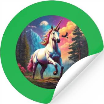 Discover Majestic Rainbow Unicorn Stickers