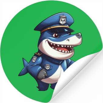 Discover Shark police Stickers