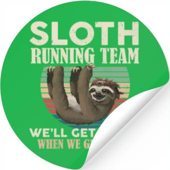 Discover Sloth Running Team We'll Get There Sloth Stickers