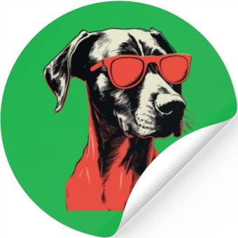 Discover Great Dane Red Sunglasses Stickers