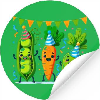 Discover Festive Vegetable Party Fun for a Vegetable eater Stickers
