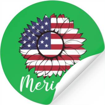 Discover Merica Sunflower Usa Flag Stickers