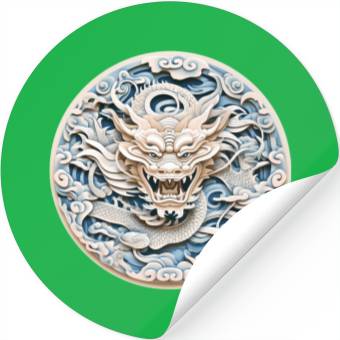 Discover Folklore Dragon Mandala Art Stickers