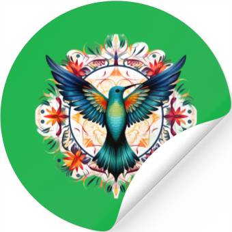 Discover Hummingbird Mandala Art Stickers