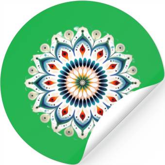 Discover Peacock Mandala Pattern Art Stickers