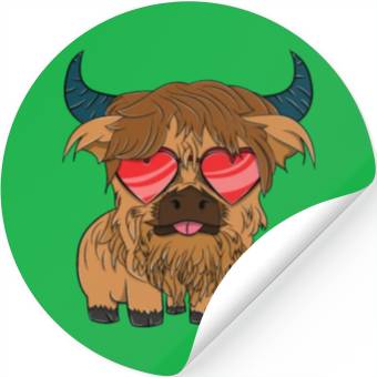 Discover Plain Highland Cow Stickers