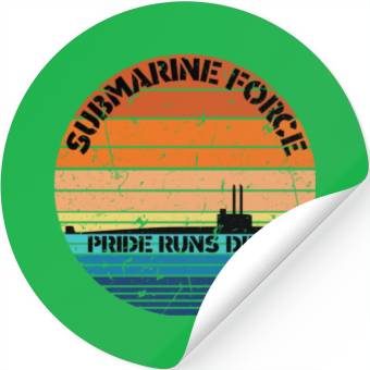 Discover Sunset Navy Submarine Force Pride Runs Deep Stickers