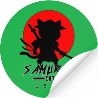 Discover Samurai Cat Stickers