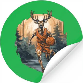Discover Basketball player deer Stickers